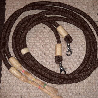 Westernzügel, Polyrope mit Snaps 2,45m BRAUN