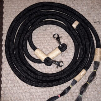 Westernzügel, Polyrope mit Snaps 2,45m SCHWARZ