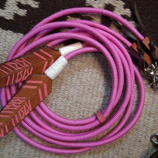 Westernzügel, Polyrope mit Snaps 2,50m Feder PINK
