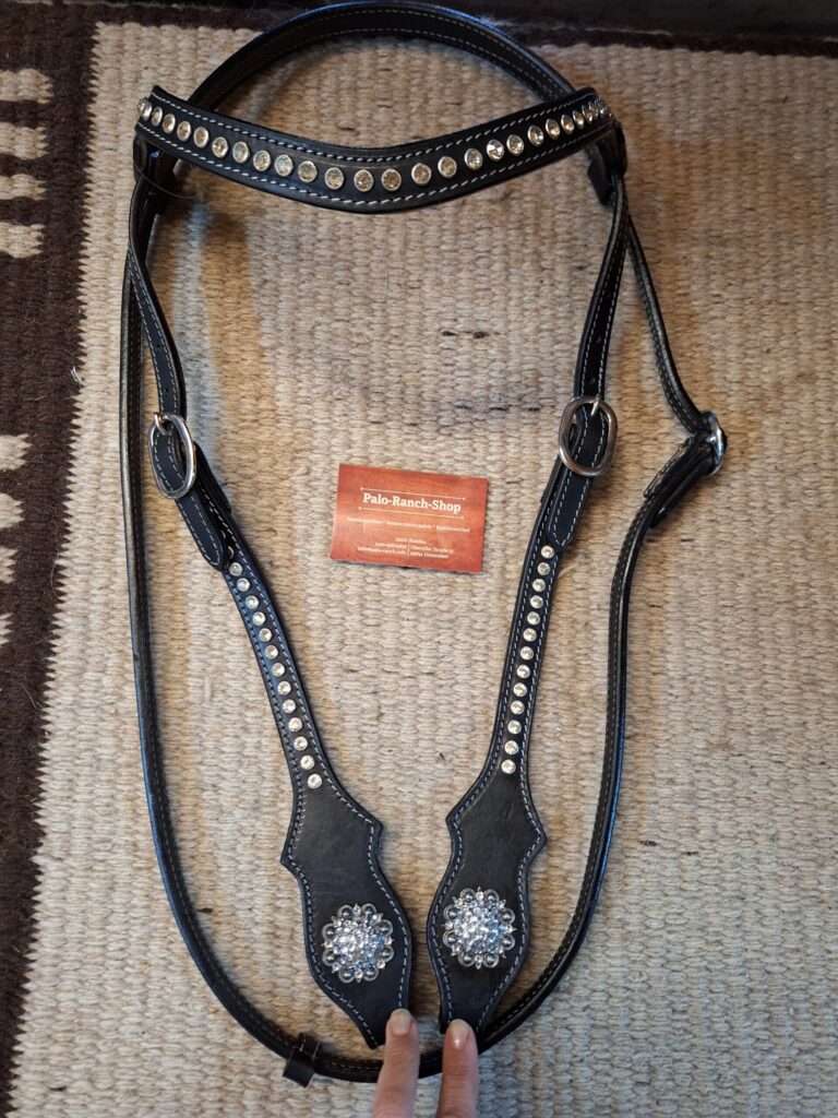 Kaltblut Westerntrense, Schwarz, Strass