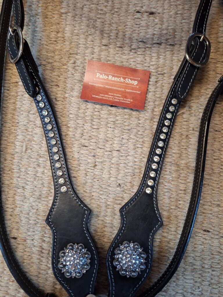 Kaltblut Westerntrense, Schwarz, Strass – Bild 5